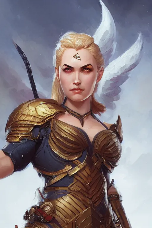 Image similar to amazon valkyrie athena, d & d, fantasy, portrait, highly detailed, headshot, digital painting, trending on artstation, concept art, sharp focus, illustration, art by artgerm and greg rutkowski and magali villeneuve