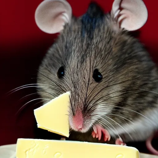 Image similar to mouse eating a giant piece of cheese