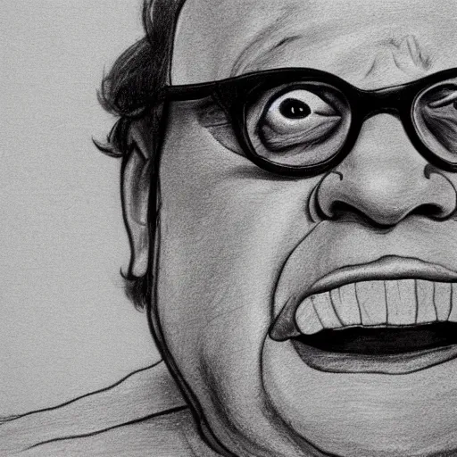 Prompt: Danny DeVito drawn by Trevor Henderson