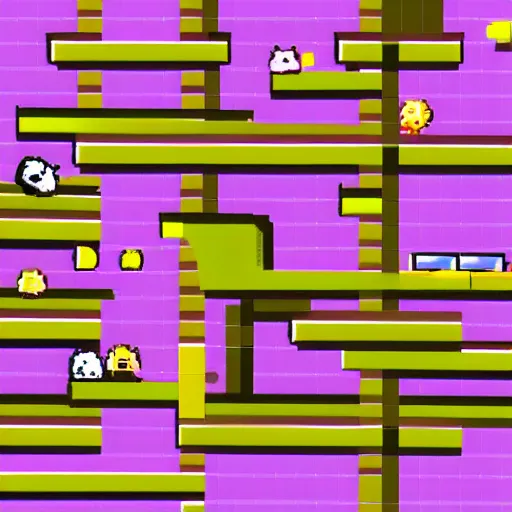 Image similar to a 2 d sprite platformer where a cat is jumping,