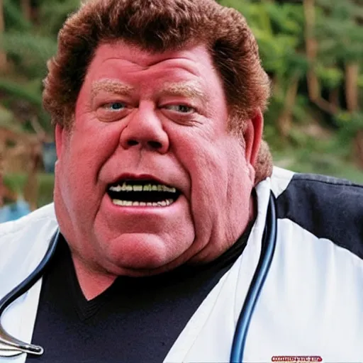 Image similar to George Wendt playing Doctor Robotnik, in the new action-movie Sonic, full-cosplay