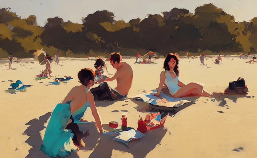 Image similar to a day at the beach by Atey Ghailan and Garmash, Michael