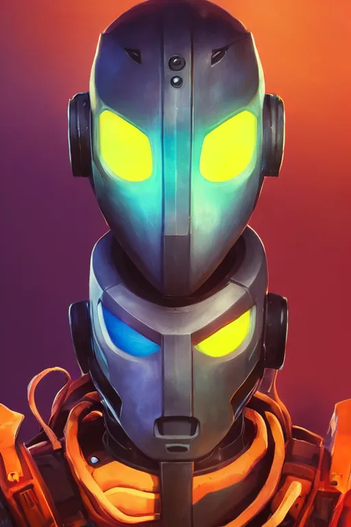 Image similar to epic mask helmet robot ninja portrait stylized as fornite style game design fanart by concept artist gervasio canda, behance hd by jesper ejsing, by rhads, makoto shinkai and lois van baarle, ilya kuvshinov, rossdraws global illumination radiating a glowing aura global illumination ray tracing hdr render in unreal engine 5