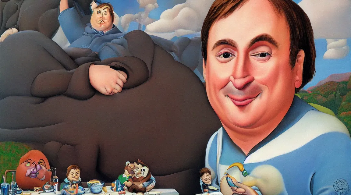 Image similar to Wallpaper of Linus Torvalds painted by fernando botero