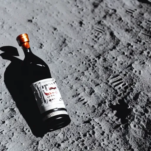 Image similar to A Vodka Bottle on the Moon, 8K, Ultra Detailed, Very Impressive, smooth and sharp focus