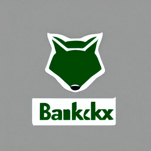 Image similar to green and white modern logo for a bank that has a fox mascot