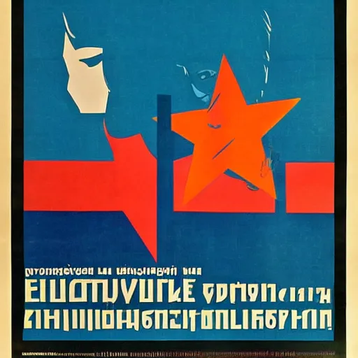 Image similar to an early 60’s Soviet propaganda poster