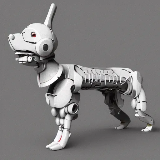 Image similar to a cybernetically enhanced dog, digital art, 3 d render, blender,