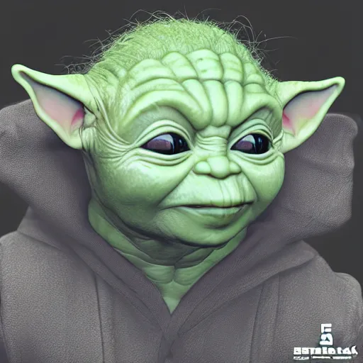 Prompt: “ baby yoda head on the body of brock lesnar, hiperrealist, photorealist, unreal engine 5, 4 k uhd ”