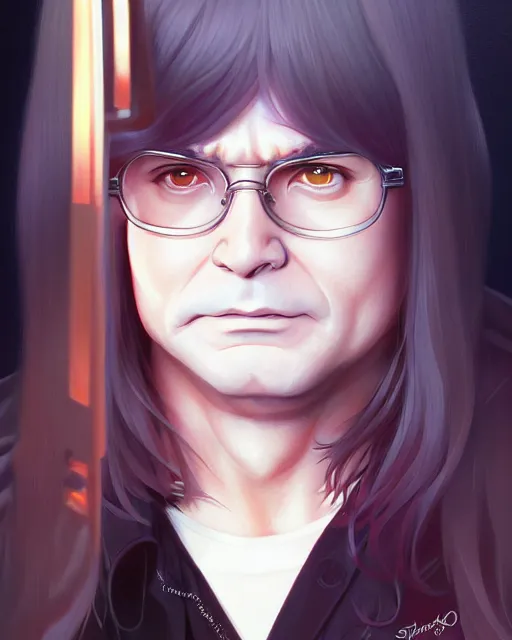 Image similar to ozzy osborne, portrait shinkai makoto studio ghibli studio key hideaki anno sakimichan stanley artgerm lau rossdraws james jean marc simonetti elegant highly detailed digital painting artstation pixiv