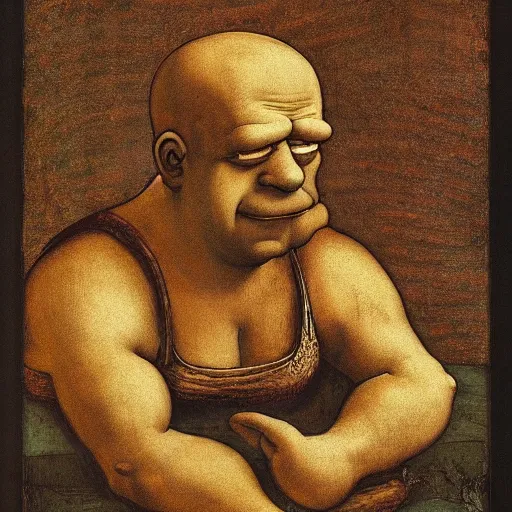 Image similar to Homer Simpson by Leonardo da Vinci