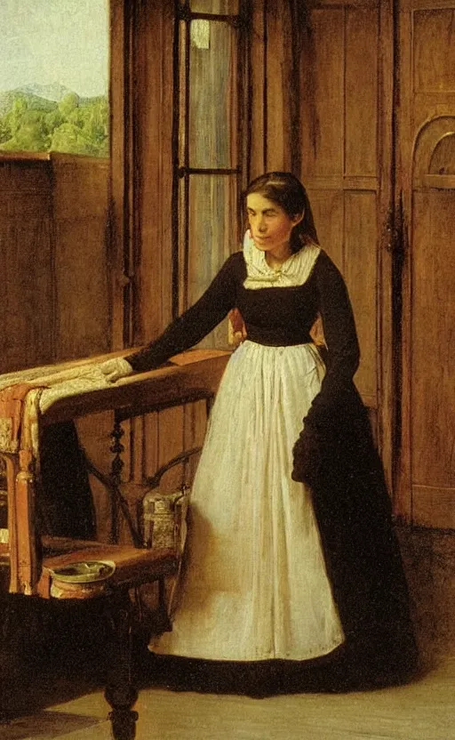 Image similar to maid in the manor by frederick goodall