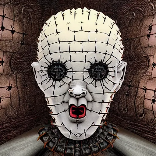 Image similar to hellraiser pinhead cenobite by giger and agostino arrivabene