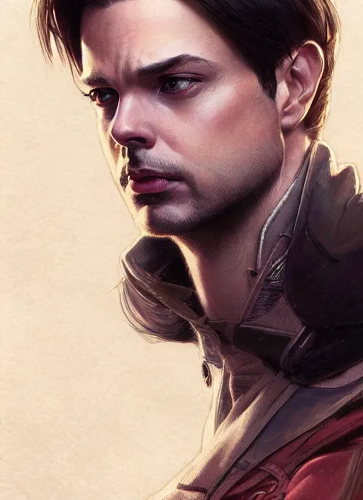 Image similar to beautiful bucky barnes, intricate, elegant, highly detailed, digital painting, beautiful highly detailed face, artstation, concept art, smooth, sharp, focus, illustration, art by artgerm and greg rutkowski and alphonse mucha