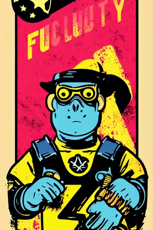 Image similar to fallout 7 6 retro futurist illustration art by butcher billy, sticker, colorful, illustration, highly detailed, simple, smooth and clean vector curves, no jagged lines, vector art, smooth andy warhol style