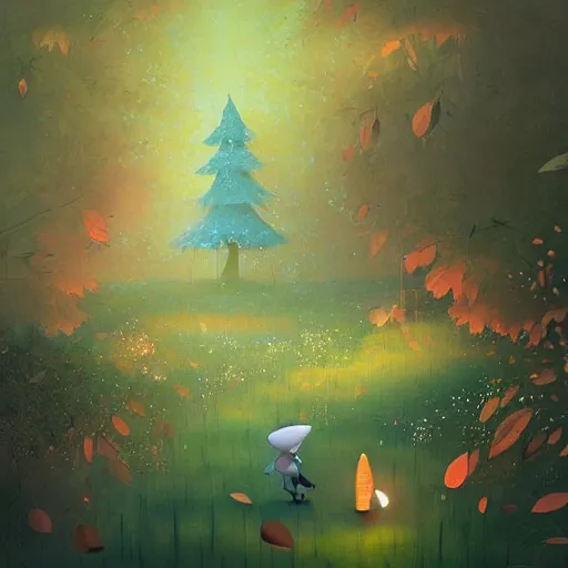 Prompt: magic fairy forest, ilustration art by Goro Fujita