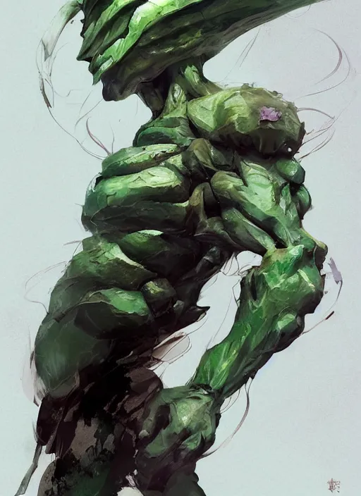 Image similar to semi reallistic gouache gesture painting, by yoshitaka amano, by ruan jia, by conrad roset, by dofus online artists, detailed anime 3 d render of an alien monstrous watermelon, portrait, cgsociety, artstation, rococo mechanical, digital reality, sf 5 ink style, dieselpunk atmosphere, gesture drawn