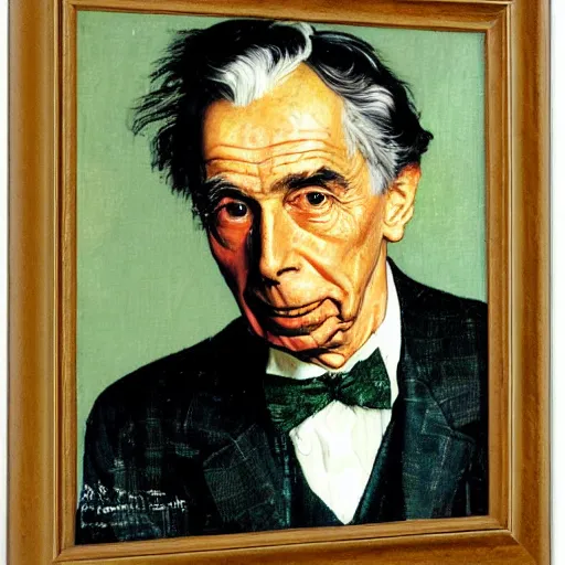 Image similar to portrait of bertrand russell, by norman rockwell