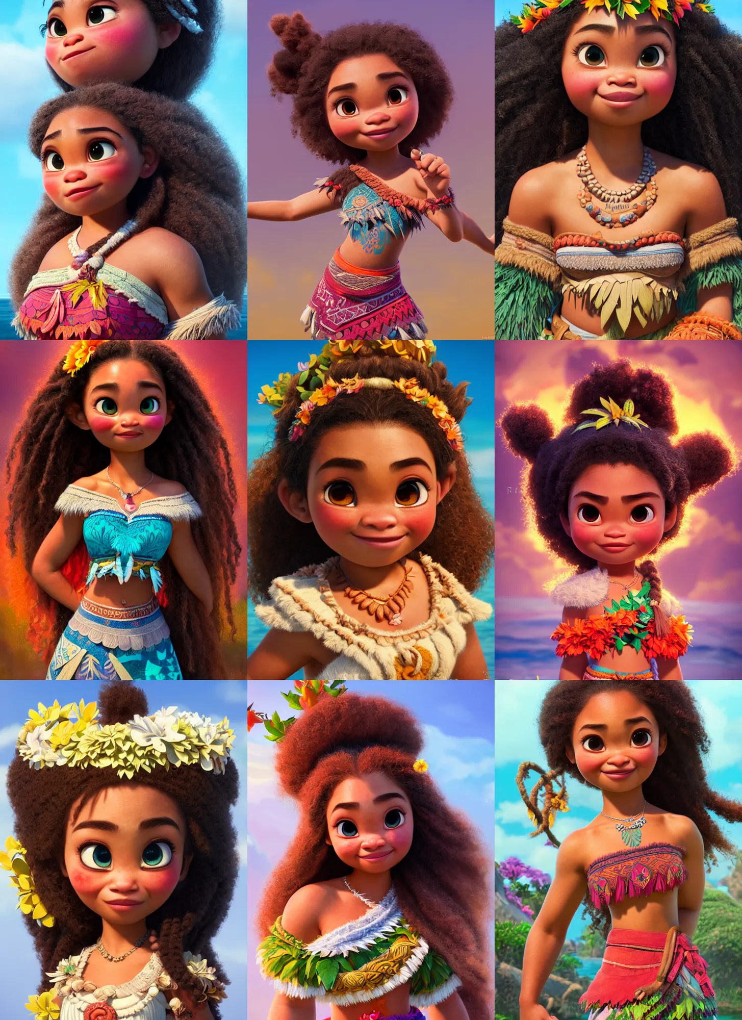 Prompt: very beautiful portrait of an extremely cute and adorable very beautiful moana, character design by mark ryden and pixar and hayao miyazaki, unreal 5, daz, hyperrealistic, octane render, cosplay, rpg portrait, dynamic lighting, intricate detail, fall vibrancy, cinematic