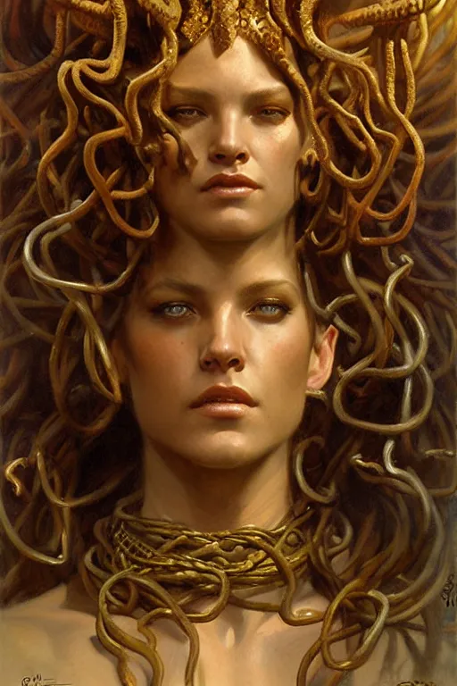 Image similar to medusa, highly detailed painting by gaston bussiere, craig mullins, j. c. leyendecker 8 k