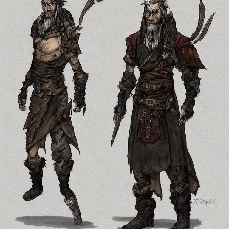 Prompt: concept art of a brutal and sarcastic sorcerer/mercenary in the style of high fantasy art in the style of anti-art trending on artstation deviantart Pinterest detailed High Resolution HD 8k
