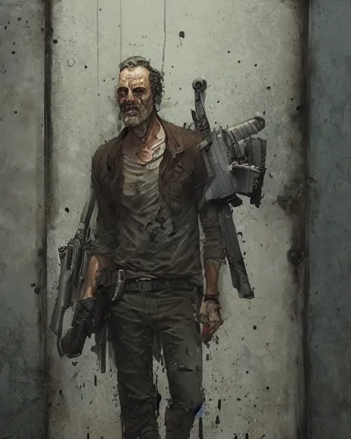 Prompt: hyper realistic photo portrait walking dead cinematic, greg rutkowski, james gurney, mignola, craig mullins, brom