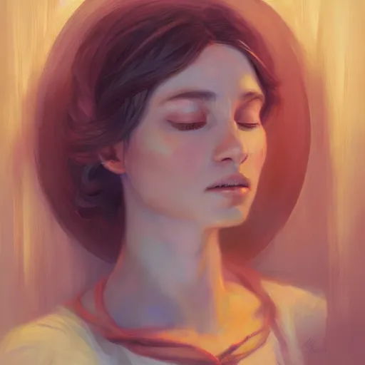 Prompt: Portrait of the Goddess of Sleep by Mandy Jurgens