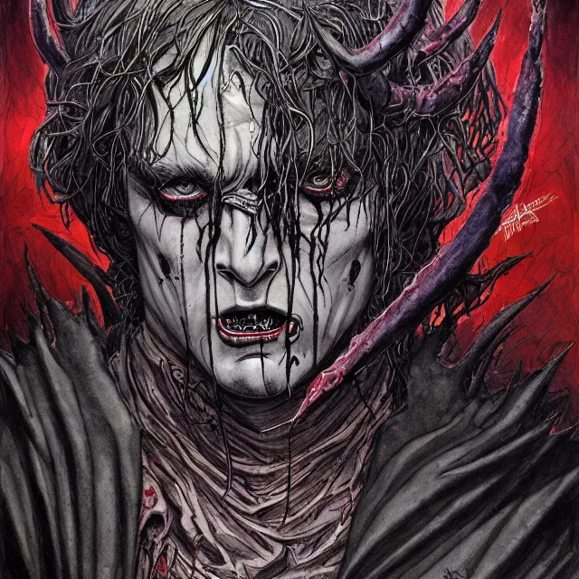 Prompt: symmetrical complex fine detail, black ink & copic markers, vibrant muted colors, disturbing grunge still of a [ biblical demon infested ] [ harry potter ], by ( arthur adams ), by ( tom bagshaw ), by henry asencio, by kikuchi hideyuki