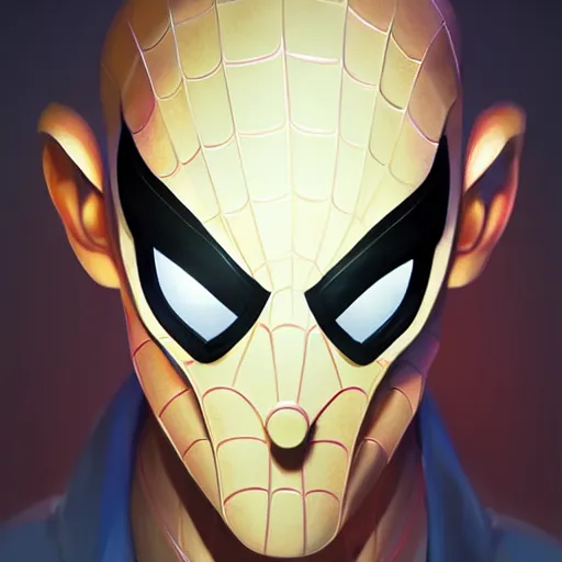 Image similar to face icon stylized minimalist spider - man, loftis, cory behance hd by jesper ejsing, by rhads, makoto shinkai and lois van baarle, ilya kuvshinov, rossdraws global illumination