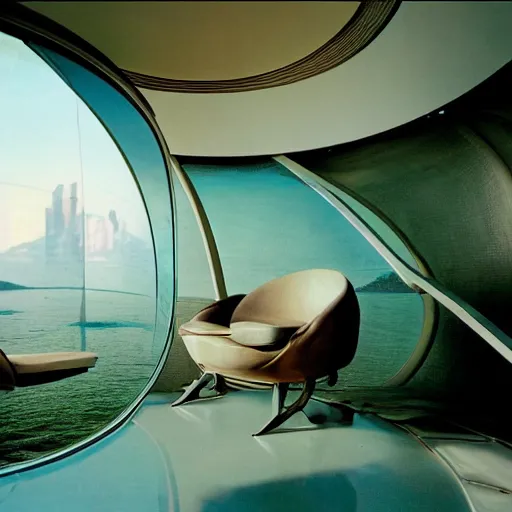 Prompt: futuristic pod dwelling by buckminster fuller and syd mead, biomimicry contemporary architecture, photo journalism, photography, cinematic, national geographic photoshoot