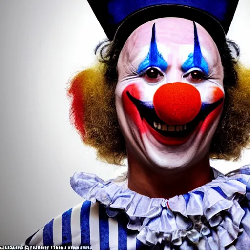 Image similar to A very nice clown that does not want to eat me