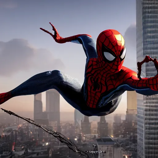 Image similar to a single venom and spider - man hybrid, dslr, cinematic, volumetric lighting, 8 k resolution, photorealistic