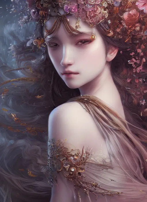 Image similar to a wandering mind, beautiful, fantasy, intricate, elegant, highly detailed, digital painting, artstation, concept art, smooth, sharp focus, illustration, art by Wenqing Yuumei Yan