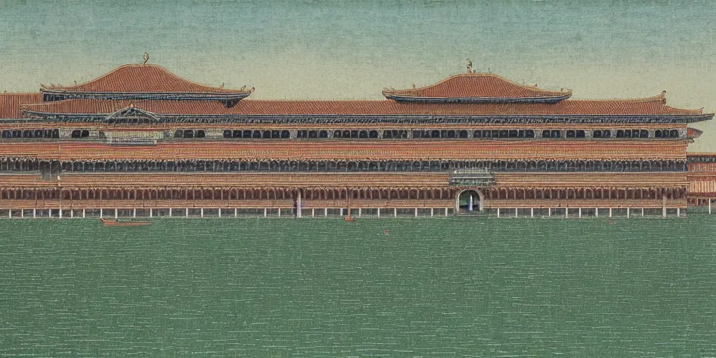 Prompt: The Imperial Palace ,Venice, Kawase Hasui