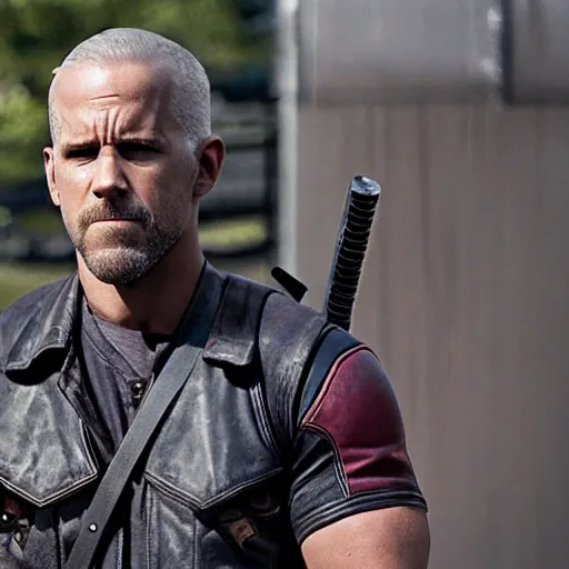 Prompt: Deadpool in Sons of anarchy very detail4K quality super realistic