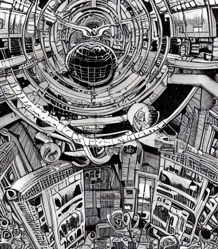 Image similar to Multiverse deep space settlement by Geoff Darrow