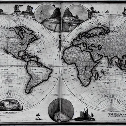 Image similar to black and white map of the world, highly detailed