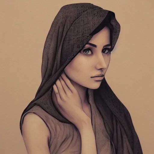 Image similar to female portraits by ahmed aldoori, artwalshy