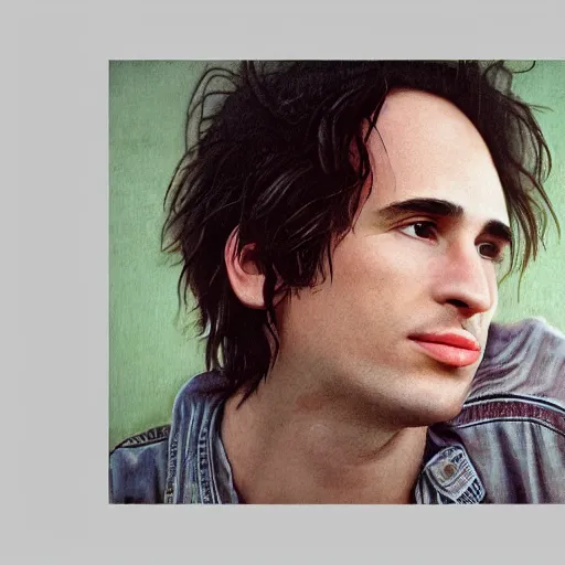 Prompt: a realistic photograph of Jeff Buckley, detailed, photorealistic, 8k, 35mm, in color, telephoto lens