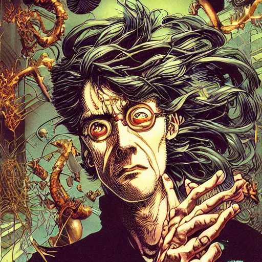 Prompt: mad scientist, by yoichi hatakenaka, masamune shirow, josan gonzales and dan mumford, ayami kojima, takato yamamoto, barclay shaw, karol bak