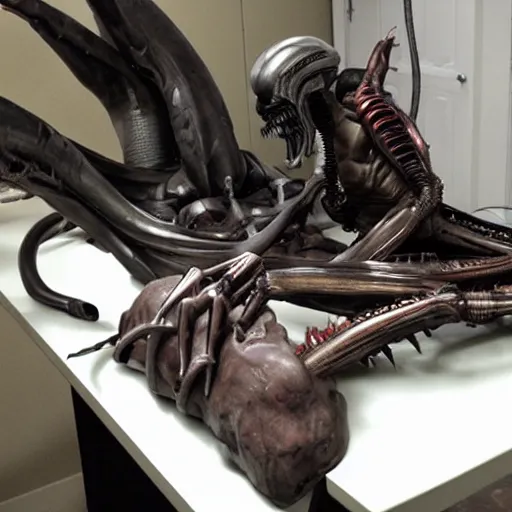 Image similar to xenomorph on a surgical table.