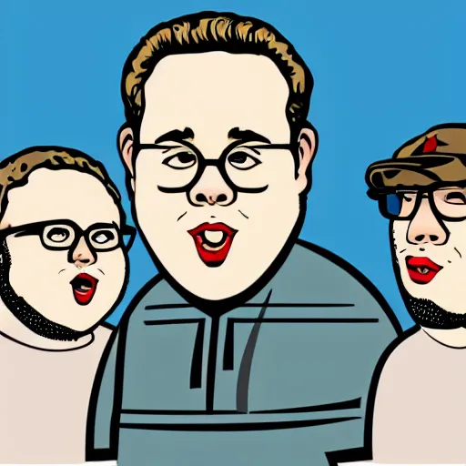 Image similar to jonah - hill & clark duke hybrid, vector, svg sticker art