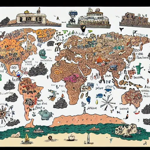 Prompt: a political map of the superstates that rule earth in the year 3 0 0 0, by mattias adolfsson, beautiful composition