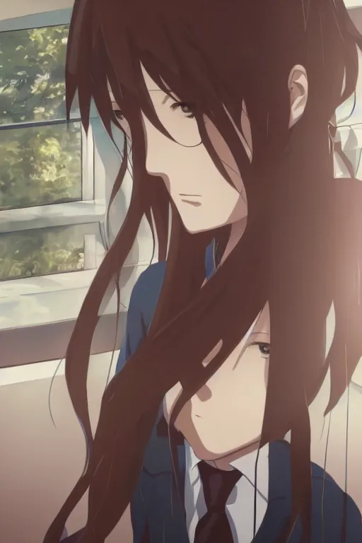 Prompt: Kurisu Makise by Akihiko Yoshida, Makoto Shinkai, with backdrop of Natural Light