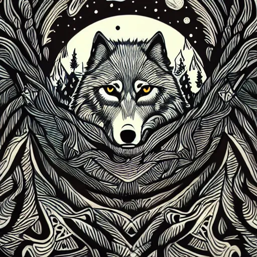 Prompt: wolf in the moon light, extremely detailed, sharp focus, wide view, full body shot, smooth, digital illustration, by james jean, by rossdraws, frank franzzeta, mcbess, sakimichan