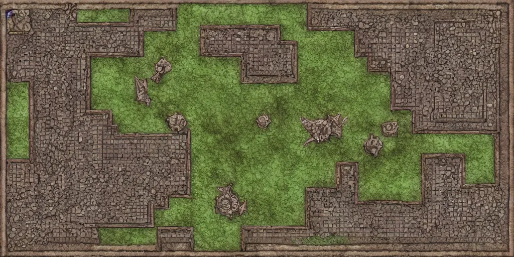 Image similar to DnD BattleMap of Cheiftain Palace. Grid battlemap 20x17