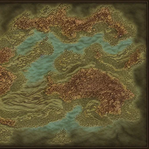 Prompt: fantasy cartographer map