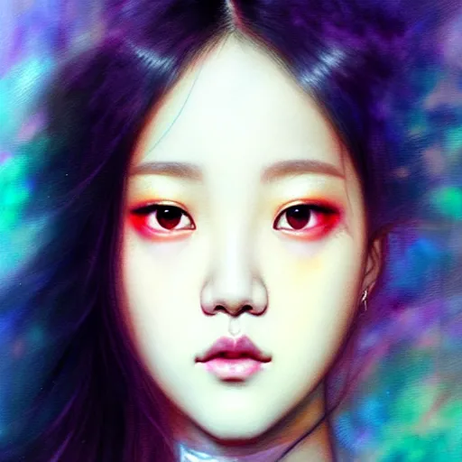 Image similar to jisoo of blackpink, hyperrealistic portrait, by karol bak and agnes cecile and artgerm, fantasy art, photo realistic, dynamic lighting, artstation, poster, volumetric lighting, very detailed face, 8 k, award winning