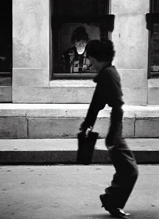 Image similar to street photography by vivian maier. professional photography.