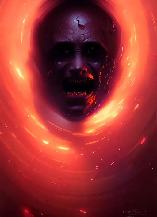 Image similar to portrait of the screaming void by greg rutkowski